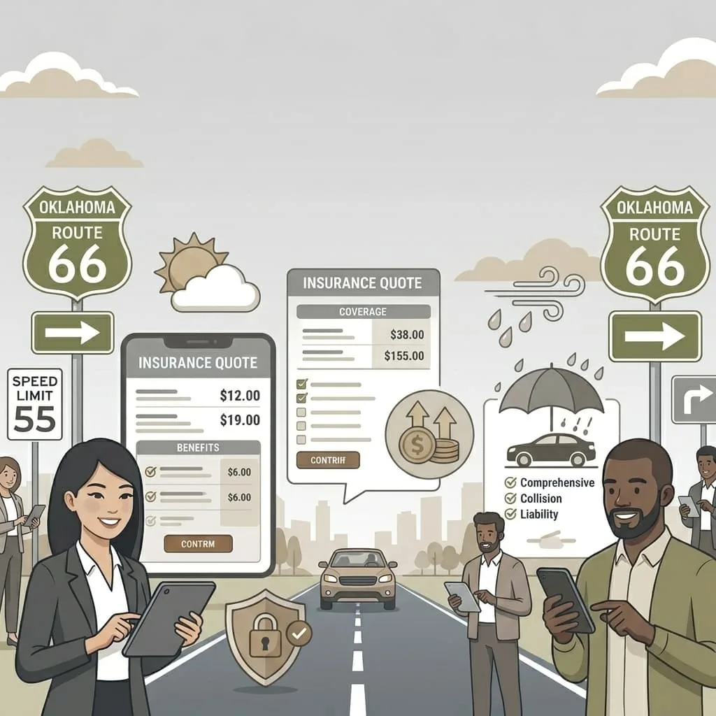 Ilustración de seguro de auto en Oklahoma