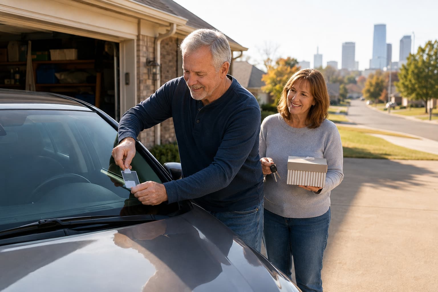 Retired Oklahoma couple using Empower retirement planning to prepare for changing car and insurance needs.