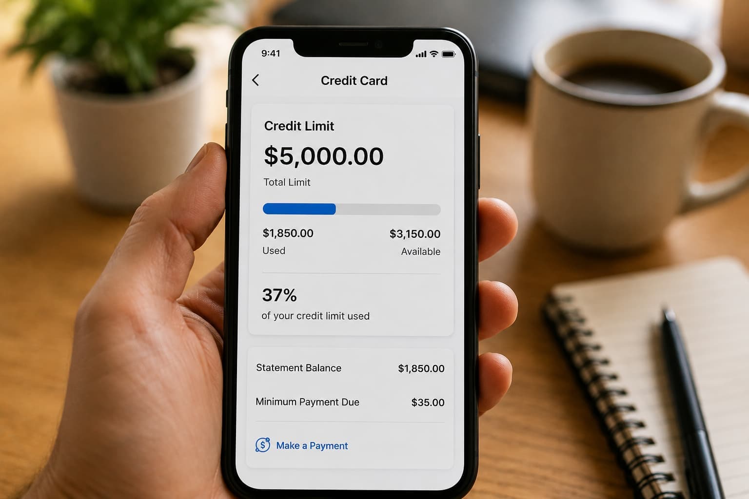 Credit card beside a car insurance bill and payment reminder.